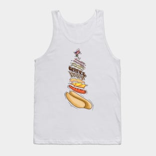 4th of July Hotdog Design Tank Top